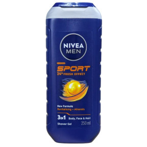 Гель для душу 3в1 для тіла, волосся та обличчя чоловічий Nivea Men Sport Fresh, 250 мл